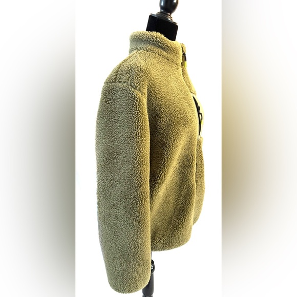 H&M Olive Green Sherpa Fleece Jacket - Picture 4 of 11